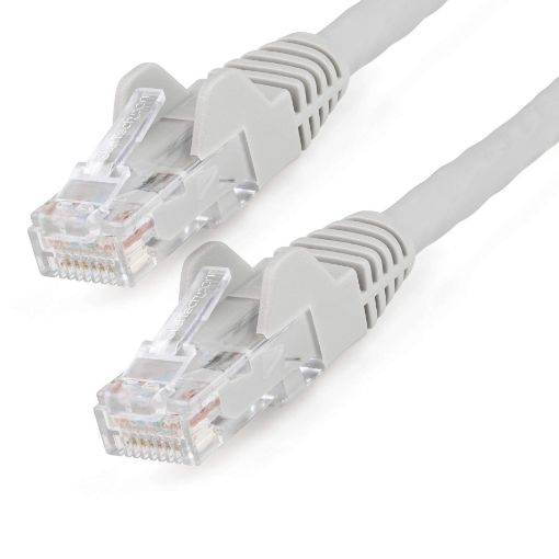 Picture of 15ft (4.6m) CAT6 Ethernet Cable - LSZH (Low Smoke Zero Halogen) - 10 Gigabit 650MHz 100W PoE RJ45 UTP Network Patch Cord Snagless w/Strain Relief - Gray CAT 6, ETL Verified (N6LPATCH15GR)