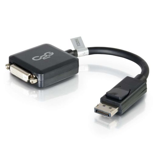 Picture of C2G Legrand DisplayPort to DVI, Male to Female Displayport Cable, Black DisplayPort Cable, 8 Inch Digital Display Cable, 1 Count, C2G 54321