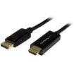 Picture of StarTech.com 6ft (2m) DisplayPort to HDMI Cable - 4K 30Hz - DisplayPort to HDMI Adapter Cable - DP 1.2 to HDMI Monitor Cable Converter - Latching DP Connector - Passive DP to HDMI Cord (DP2HDMM2MB)